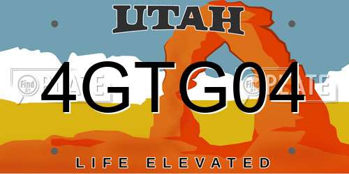 4GTG04 Utah License Plate