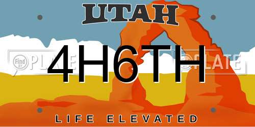 4H6TH Utah License Plate