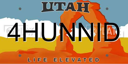 4HUNNID Utah License Plate