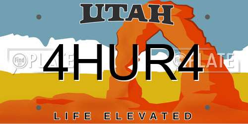 4HUR4 Utah License Plate
