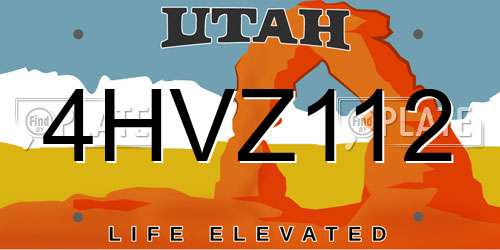 4HVZ112 Utah License Plate
