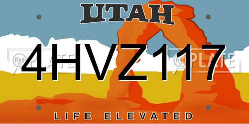 4HVZ117 Utah License Plate