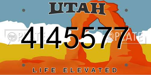 4I45577 Utah License Plate