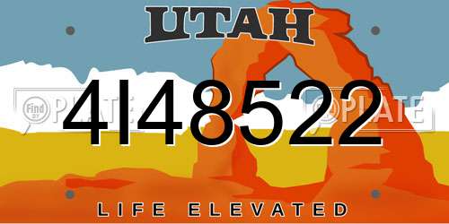 4I48522 Utah License Plate