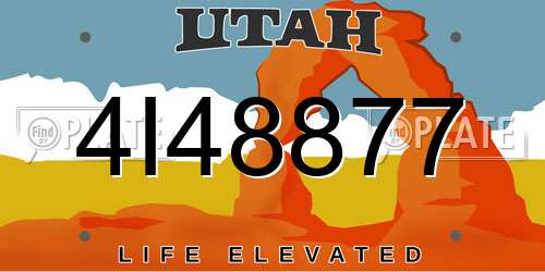 4I48877 Utah License Plate