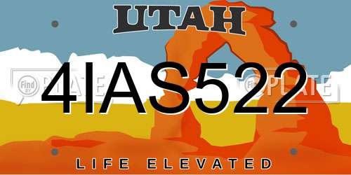 4IAS522 Utah License Plate