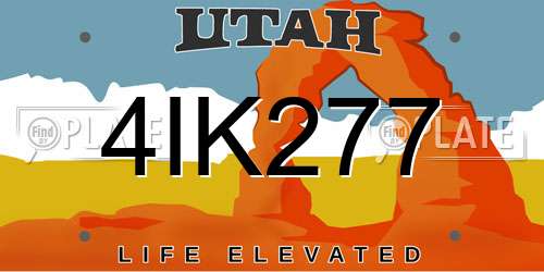 4IK277 Utah License Plate