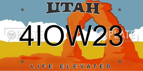 4IOW23 Utah License Plate