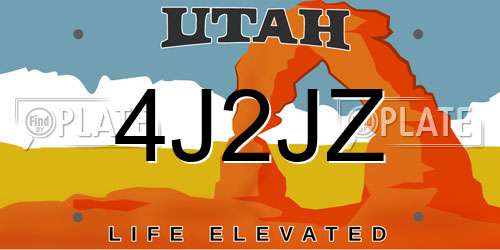 4J2JZ Utah License Plate
