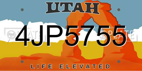 4JP5755 Utah License Plate