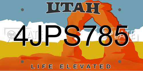 4JPS785 Utah License Plate