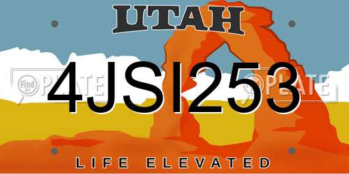 4JSI253 Utah License Plate