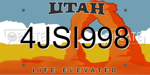 4JSI998 Utah License Plate
