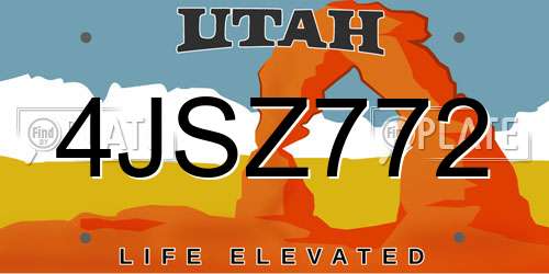 4JSZ772 Utah License Plate