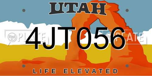 4JT056 Utah License Plate