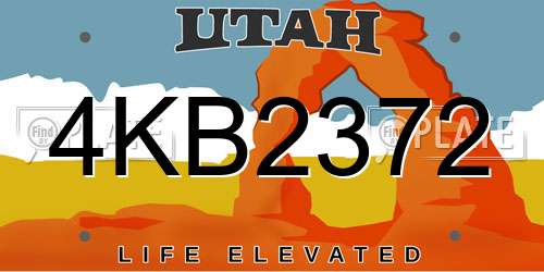 4KB2372 Utah License Plate