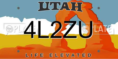 4L2ZU Utah License Plate