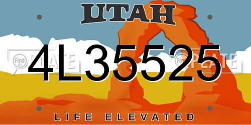 4L35525 Utah License Plate