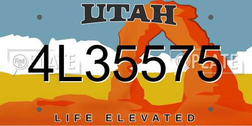 4L35575 Utah License Plate