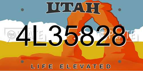 4L35828 Utah License Plate