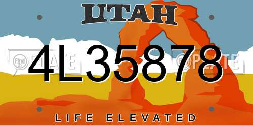 4L35878 Utah License Plate