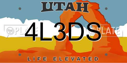 4L3DS Utah License Plate