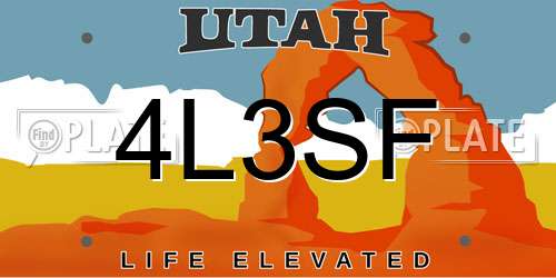 4L3SF Utah License Plate