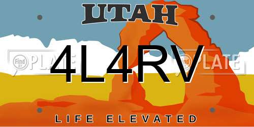 4L4RV Utah License Plate
