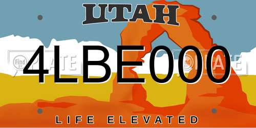 4LBE000 Utah License Plate