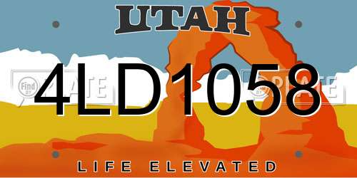 4LD1058 Utah License Plate