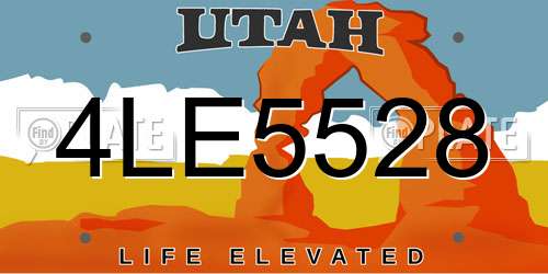 4LE5528 Utah License Plate