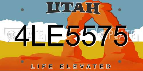 4LE5575 Utah License Plate