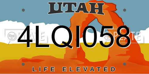 4LQI058 Utah License Plate