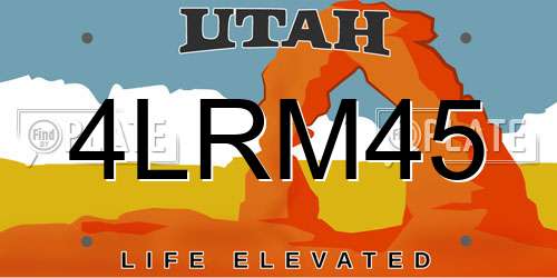 4LRM45 Utah License Plate