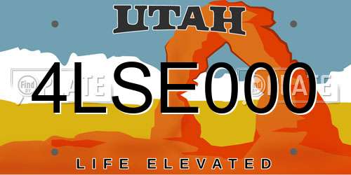 4LSE000 Utah License Plate