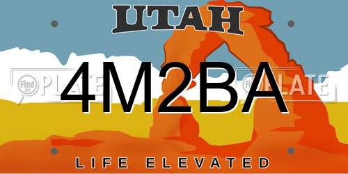 4M2BA Utah License Plate