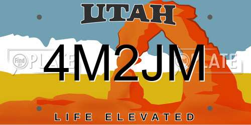 4M2JM Utah License Plate