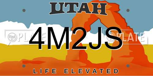 4M2JS Utah License Plate