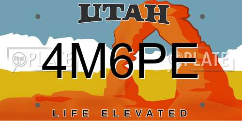 4M6PE Utah License Plate