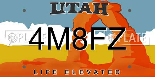 4M8FZ Utah License Plate