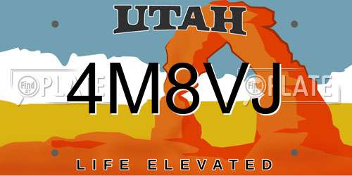 4M8VJ Utah License Plate