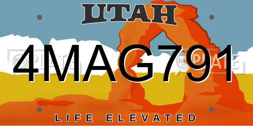 4MAG791 Utah License Plate
