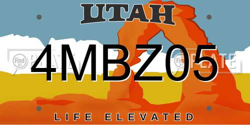 4MBZ05 Utah License Plate