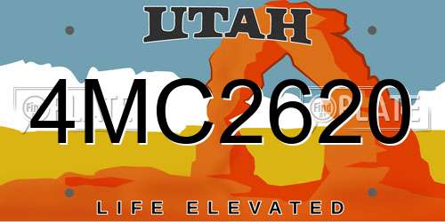 4MC2620 Utah License Plate