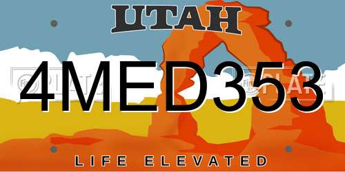 4MED353 Utah License Plate