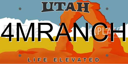 4MRANCH Utah License Plate