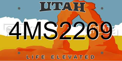 4MS2269 Utah License Plate