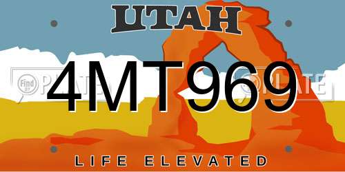 4MT969 Utah License Plate