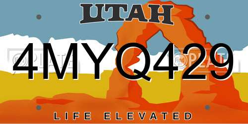 4MYQ429 Utah License Plate