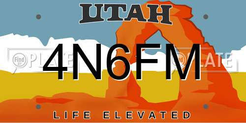 4N6FM Utah License Plate